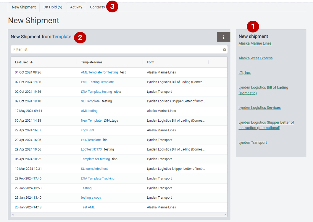 create a shipment overview 2