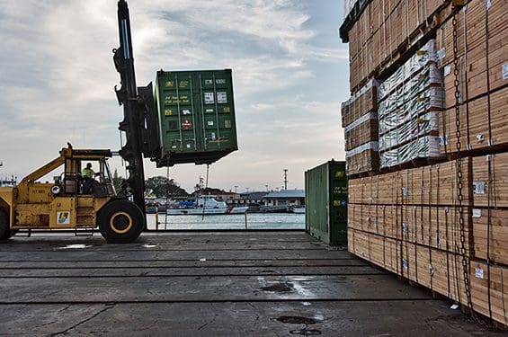 Unloading and delivering construction supplies