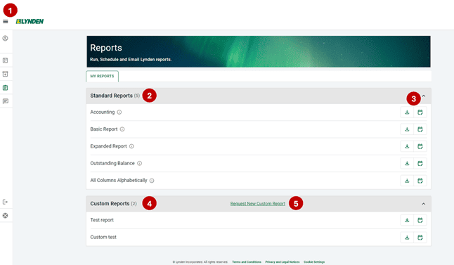 Reports page in EZ Commerce